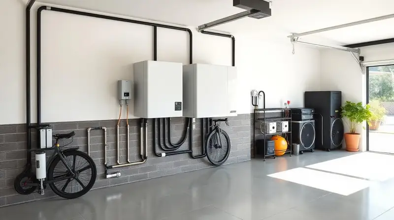 Batterilagring installerad i garage