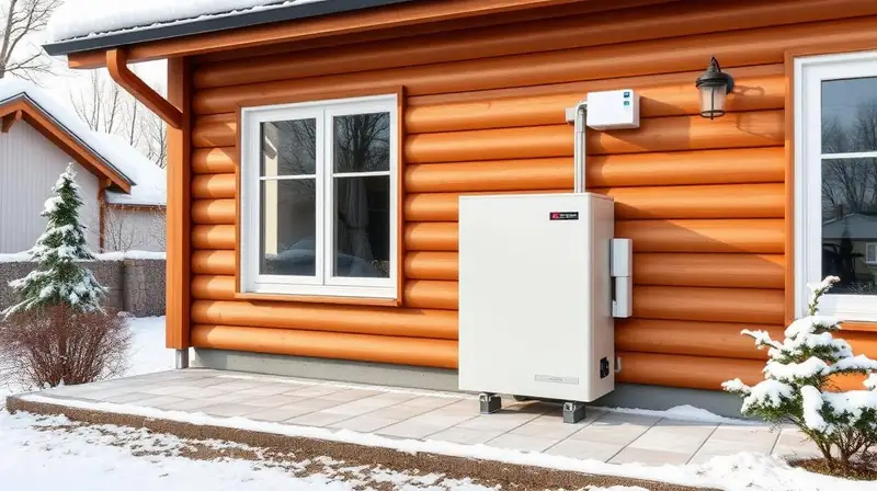 Värmepump installerad utanför villa